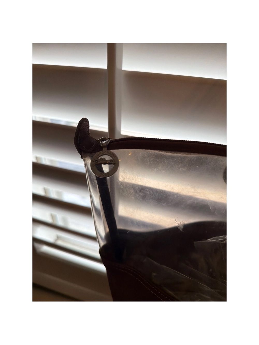Longchamp Brown Tote with Clear Panel - Picture 4 of 13